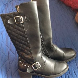 Black girls boots with studs
